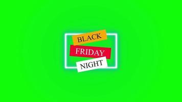 Black Friday Night Neon Effect on Green Background. video