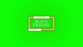 svart fredag animerad design baner. svart fredag försäljning på grön bakgrund. svart fredag försäljning animering reklam mallar video design element.