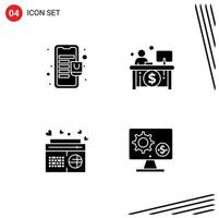 User Interface Solid Glyph Pack of modern Signs and Symbols of bag music online store finance speaker Editable Vector Design Elements