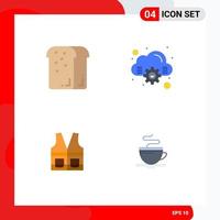 Pack of 4 Modern Flat Icons Signs and Symbols for Web Print Media such as bread jacket holiday computing construction Editable Vector Design Elements