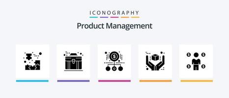 Product Management Glyph 5 Icon Pack Including premium. best. case. great. pay. Creative Icons Design vector