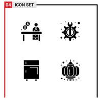 User Interface Solid Glyph Pack of modern Signs and Symbols of business electric reception technical equipment Editable Vector Design Elements