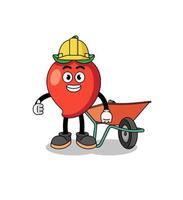 chili pepper cartoon as a contractor vector