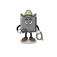 Character mascot of keyboard C key as a cowboy vector