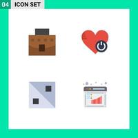 Group of 4 Flat Icons Signs and Symbols for user cross office switch line Editable Vector Design Elements