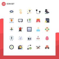 Modern Set of 25 Flat Colors Pictograph of hardware devices hand cord sort Editable Vector Design Elements