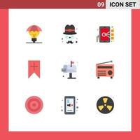 Modern Set of 9 Flat Colors Pictograph of city interface fathers plus target Editable Vector Design Elements