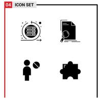 Set of 4 Modern UI Icons Symbols Signs for agile page sprint document block Editable Vector Design Elements