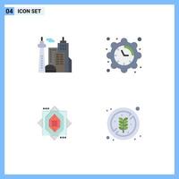 Mobile Interface Flat Icon Set of 4 Pictograms of architecture forming palace date no diet Editable Vector Design Elements