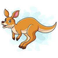 Cartoon funny kangaroo isolated on white background vector