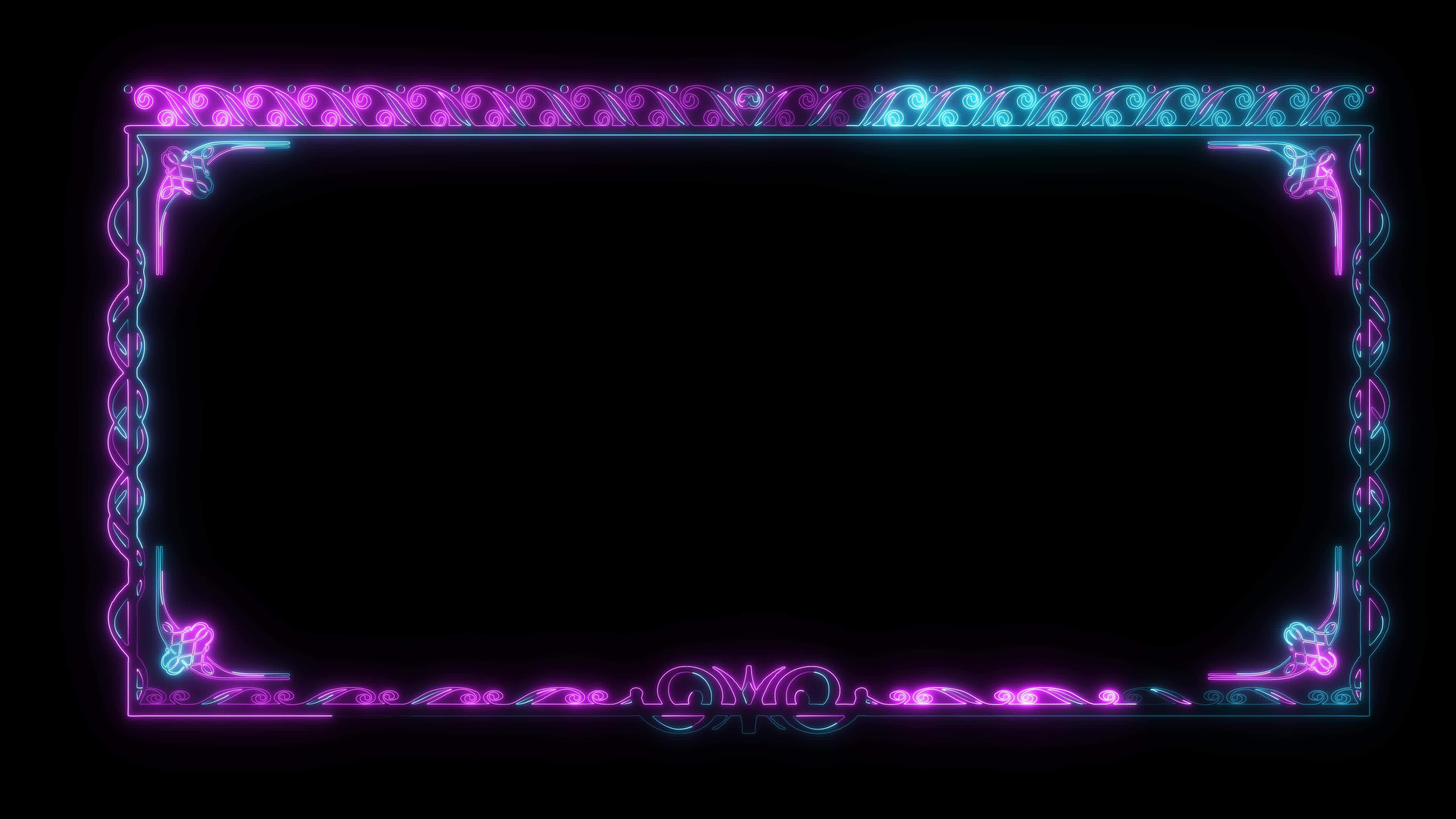 patterned frame animation. glowing blue and purple neon moving background.  rectangular border with lines of ultraviolet rays. 16245864 Stock Video at  Vecteezy