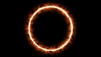 boule de feu animée, fond de cadre de cercle avec effet de lumière de feu, video