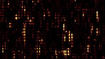 Abstract loop glow orange digital dots mosaic technology video