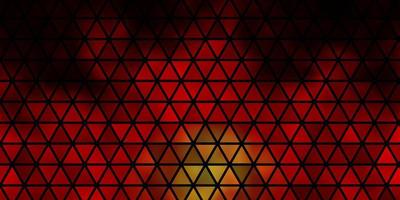 Dark Orange vector backdrop with lines, triangles.