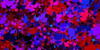 Dark Blue, Red vector backdrop with triangles, lines.