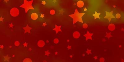 Light Orange vector layout with circles, stars.