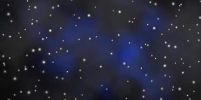 Dark BLUE vector texture with beautiful stars.