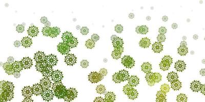 Light green vector layout with beautiful snowflakes.