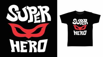 Ilustración de vector de diseño de tipografía de superhéroe, lista para imprimir en camiseta para niños.