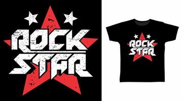 concepto de diseño de camiseta de tipografía de estrella de rock vector