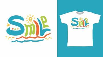 Smile typography tee design concept vector