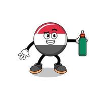 yemen flag illustration cartoon holding mosquito repellent vector