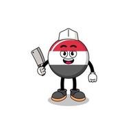 Mascot of yemen flag as a butcher vector