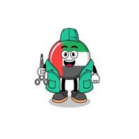 Illustration of UAE flag mascot as a surgeon vector