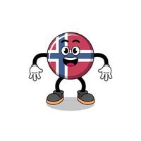 norway flag cartoon with surprised gesture vector