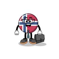 norway flag mascot as a businessman vector