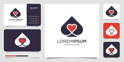 Spade Love logo templates and business card design.Premium Vector