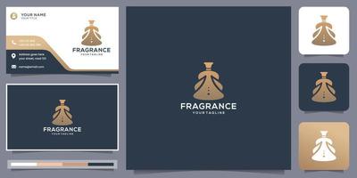 luxury elegant perfume logo template,abstract perfume bottles symbol golden color design inspiration vector