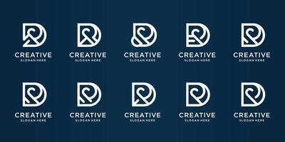 collection monogram D and R logo abstract concept. linear style logo, initial letter inspiration. vector