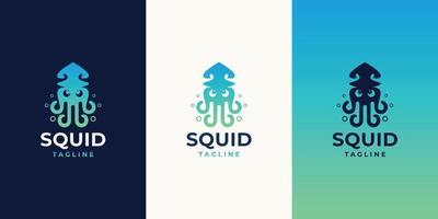 creative squid logo design concept set design with gradient color modern design inspiration. vector