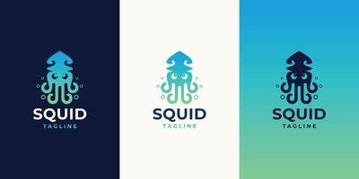 creative squid logo design concept set design with gradient color modern design inspiration. vector