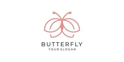 linear butterfly logo design icon symbol. vector