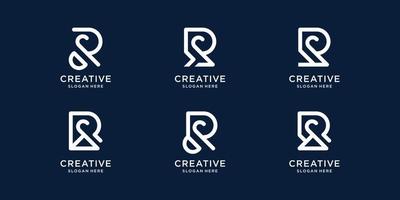 set of creative r logo minimalist design. abstract concept initial r logo for your business company. vector