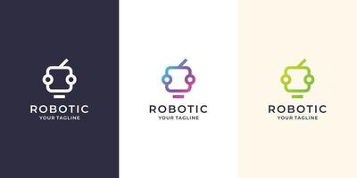 diseño de logotipo robótico en estilo moderno.vector premium vector