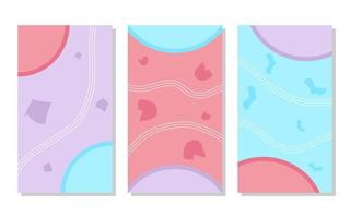 set of red, soft purple and pastel blue. cheerful abstract  background with pastel color. simple, flat and colorful concept. used for wallpaper, backdrop, social media stories, copy space and poster vector