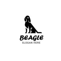 plantilla de logotipo de perro beagle aislada sobre fondo blanco vector