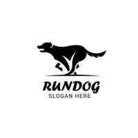 plantilla de logotipo de perro corriendo aislada sobre fondo blanco vector