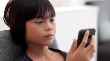 Close-up of the face of an elementary school girl video