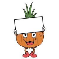 cute onion cartoon illustration vector