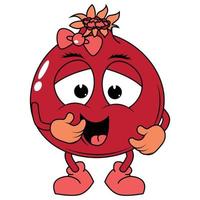 cute pomegranate fruit cartoon graphic vector