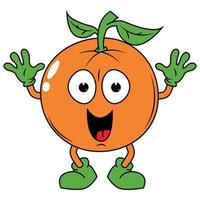 cute orange fruit cartoon graphic vector