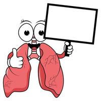 cute human lungs cartoon graphic vector