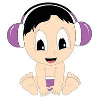 cute baby boy cartoon graphic vector