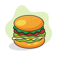 illustration of burger food flat design vector