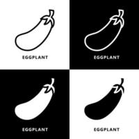 Eggplant Icon Logo. Vegetable Organic Fresh Symbol Illustration Vector
