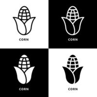 Corn Icon Logo. Vegetable Maize Organic Symbol Illustration Vector